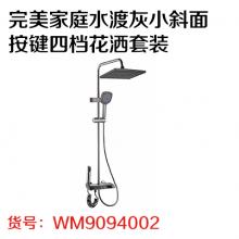 完美家庭水渡灰小斜面按键四档花洒套装